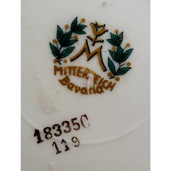 German Vintage Mitterteich Bavaria Red Gilt Gold Saucer Dessert and Plate - - Picture 4 of 7